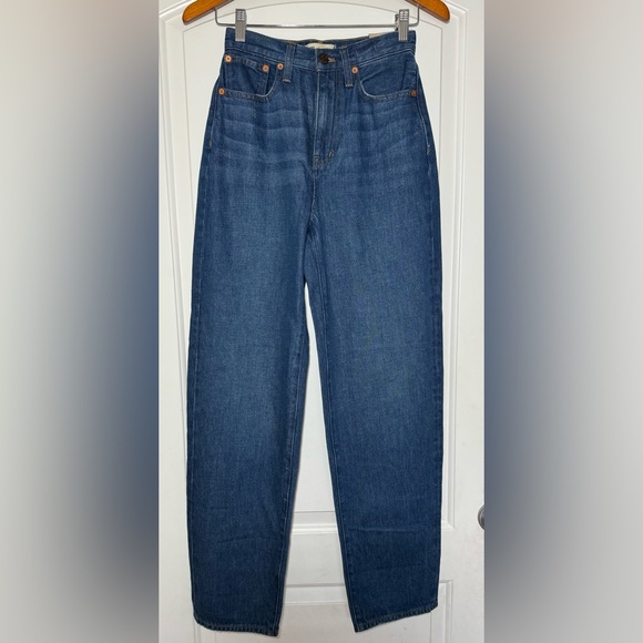 NWT Madewell Baggy Straight Jeans in Dark Worn Indigo Wash - Picture 6 of 11